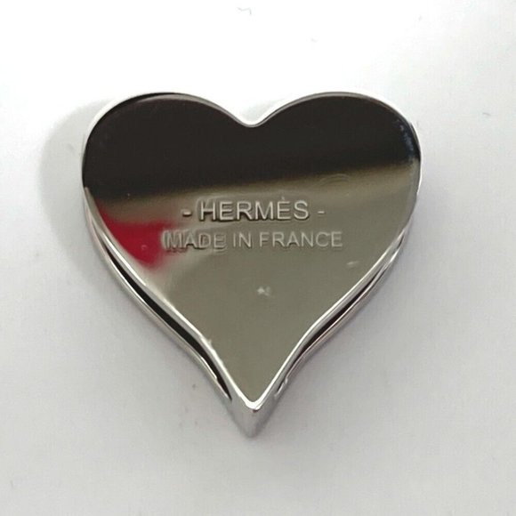 HERMES Heart motif Tea time Twilly ring Scarf ring Metal Red - Picture 2 of 7